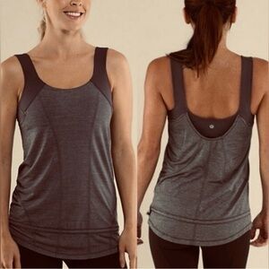 Lululemon Run: For Your Life Tank Heathered Black / Grey 8